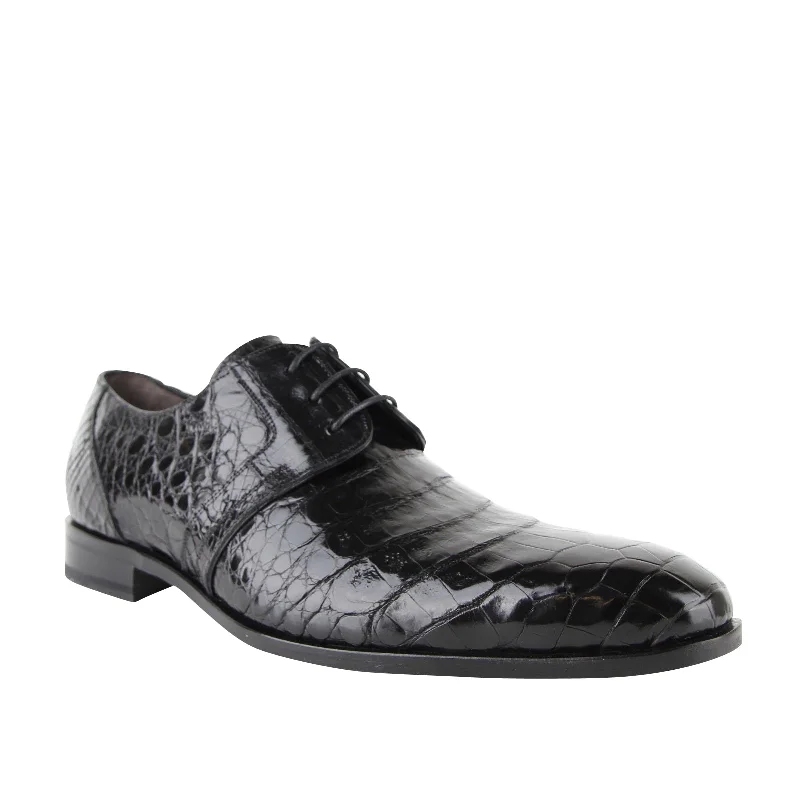 Mezlan Men's Derby Lace Up  Crocodile Dress Shoes