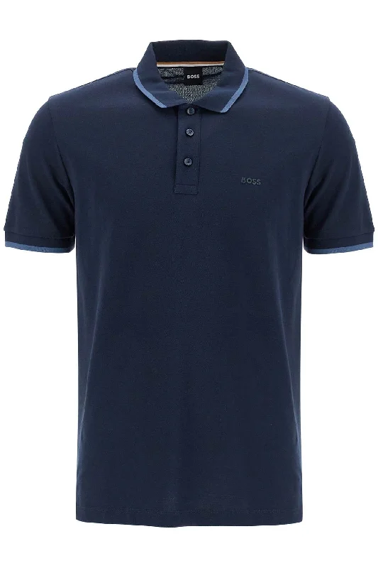 Men's tie - dye t - shirts with a bohemian styleBoss Men's Polo Shirt With Contrasting Edges
