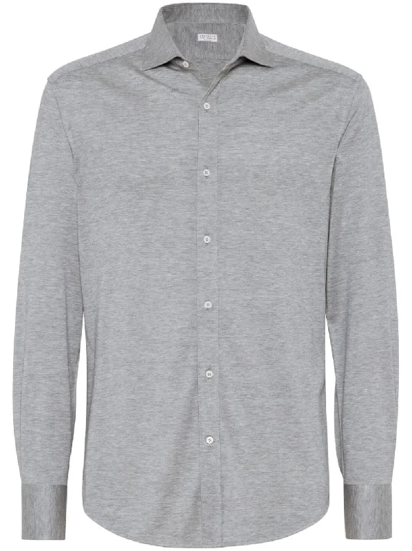Men's long - sleeve henley t - shirts with button - down placketsBrunello Cucinelli Men's Shirts