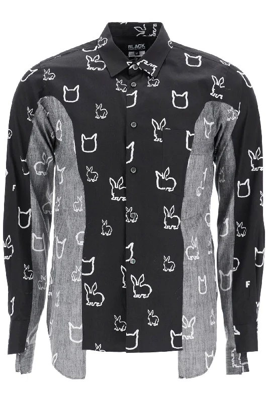Men's button - front t - shirts with a unique artistic printComme Des Garcons  Men's "Shirt With Inside-Out