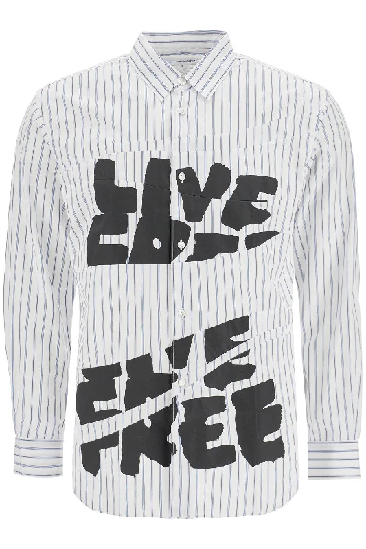 Men's slim - fit graphic t - shirts with vintage rock band printsComme Des Garcons Shirt Men's 'Live Free Printed Shirt'