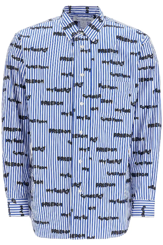 Men's lightweight performance t - shirts for running marathonsComme Des Garcons Shirt Men's Striped Printed Shirt