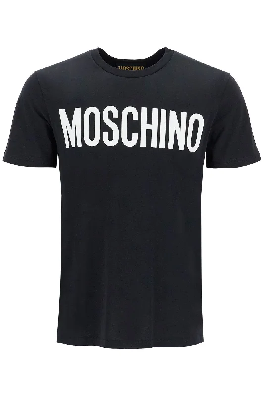 Men's slim - fit graphic t - shirts with vintage rock band printsMoschino Men's Logo Print T-Shirt