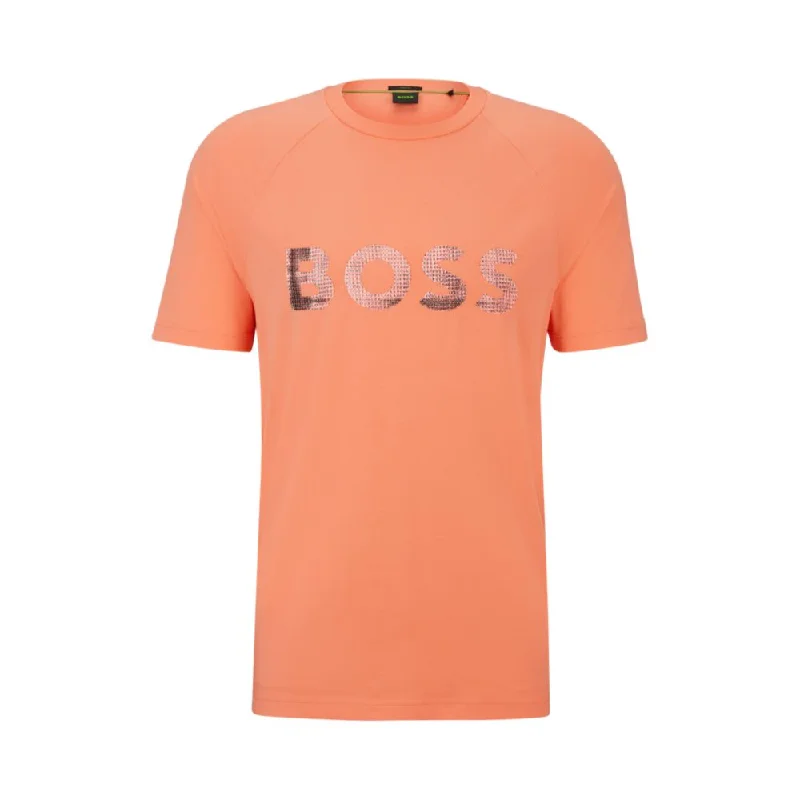 Men's polo t - shirts with a contrast collar for a preppy lookStretch-cotton regular-fit T-shirt with seasonal logo