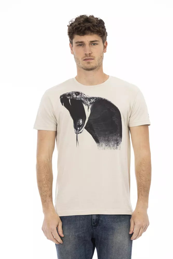 Men's button - front t - shirts with a unique artistic printTrussardi Action  Cotton Men Men's T-Shirt